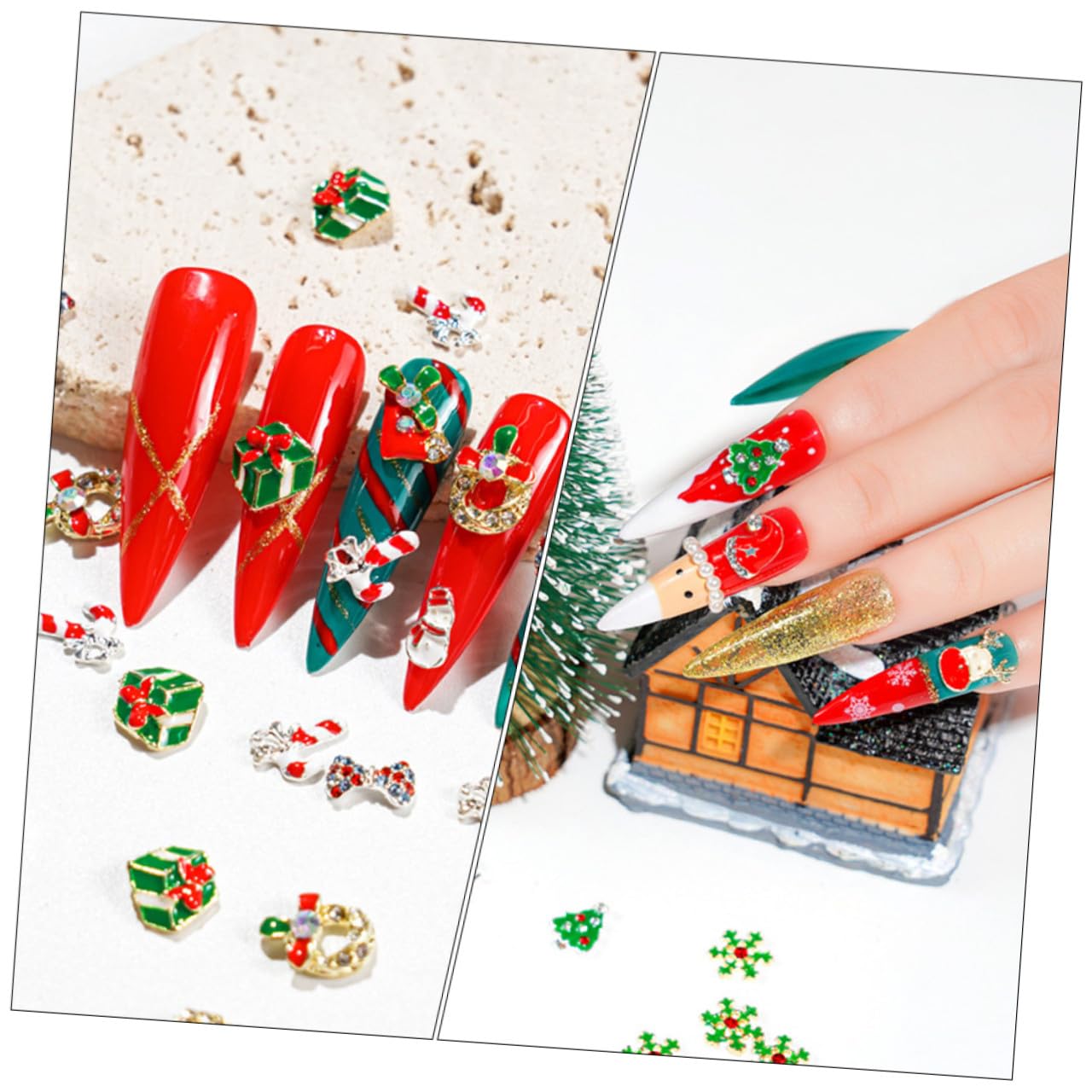 minkissy 105 Piezas Accesorios para uñas lentejuelas de uñas de navidad calcomanías navideñas para uñas clavo Decoración de uñas decoraciones de manicura arte de uñas delicadas decoraciones