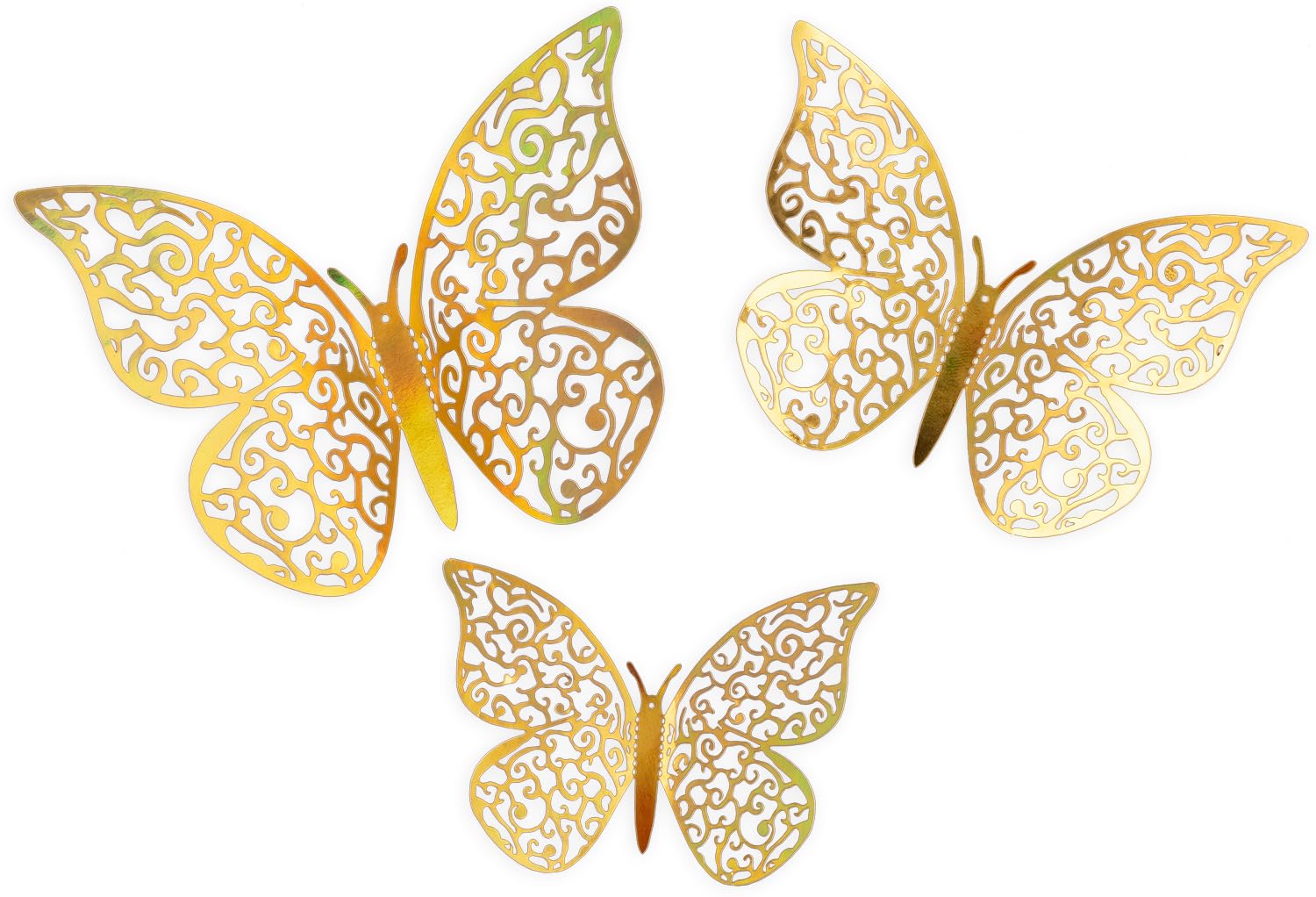 Oaktree Gold Iridescent 3D Adhesive Butterflies Stickers X 12