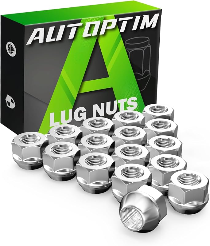 AUTOPTIM M10x1.25 Open End Lug Nuts - 16 Pcs Chrome Lugnuts for ATV Wheel | Replacement for Polaris Sportsman Can-Am Commander Maverick Outlander Renegade Honda TRX Kawasaki, Conical Seat Nuts