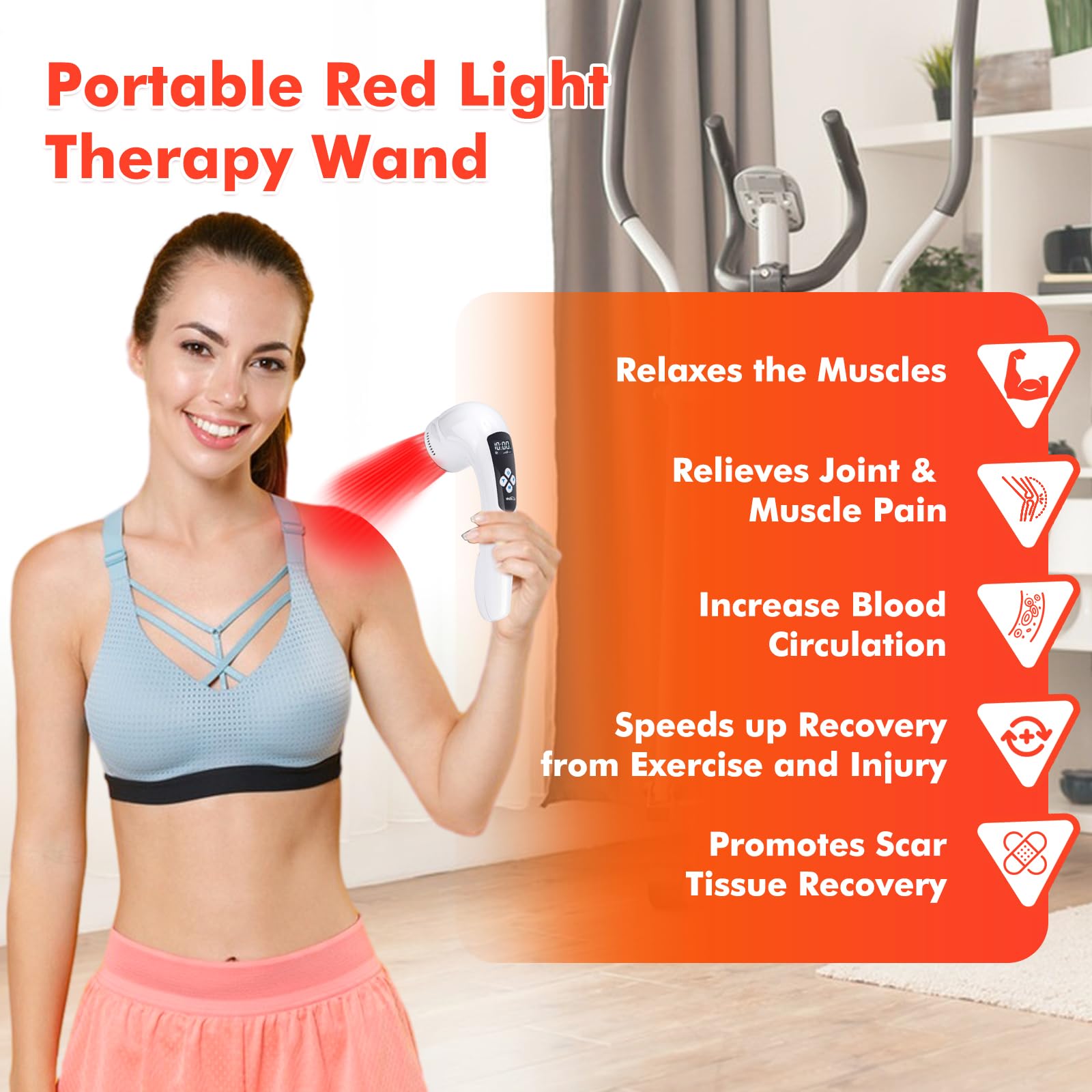 Dispositivo de terapia de luz roja, dispositivo de terapia de luz fría con pantalla LED para aliviar el dolor muscular, terapia de luz infrarroja portátil para humanos/mascotas (4 niveles + 3