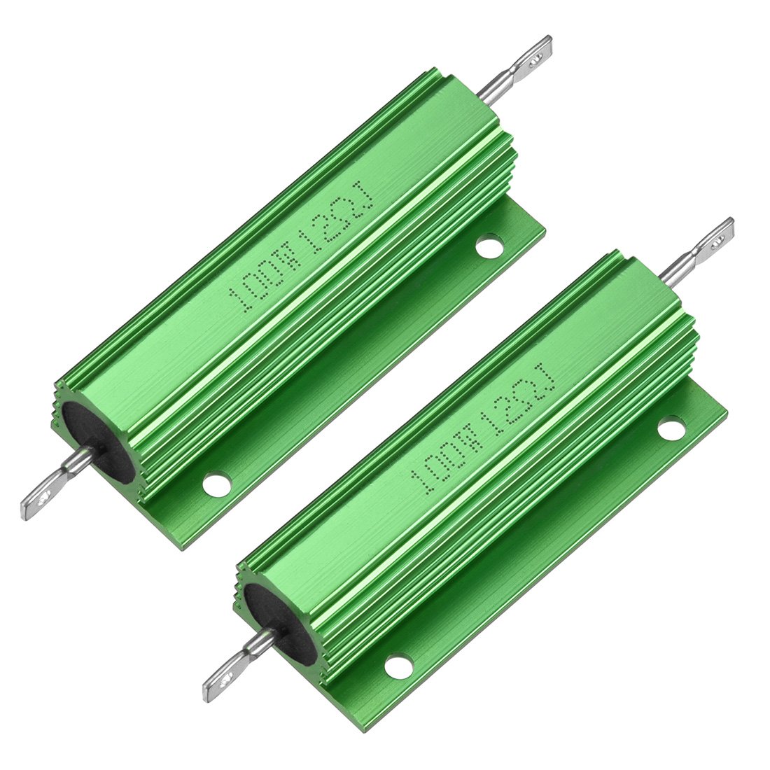 Résistance bobinée 100W 12 Ohm sous boîtier alu vert pour kit de conversion LED