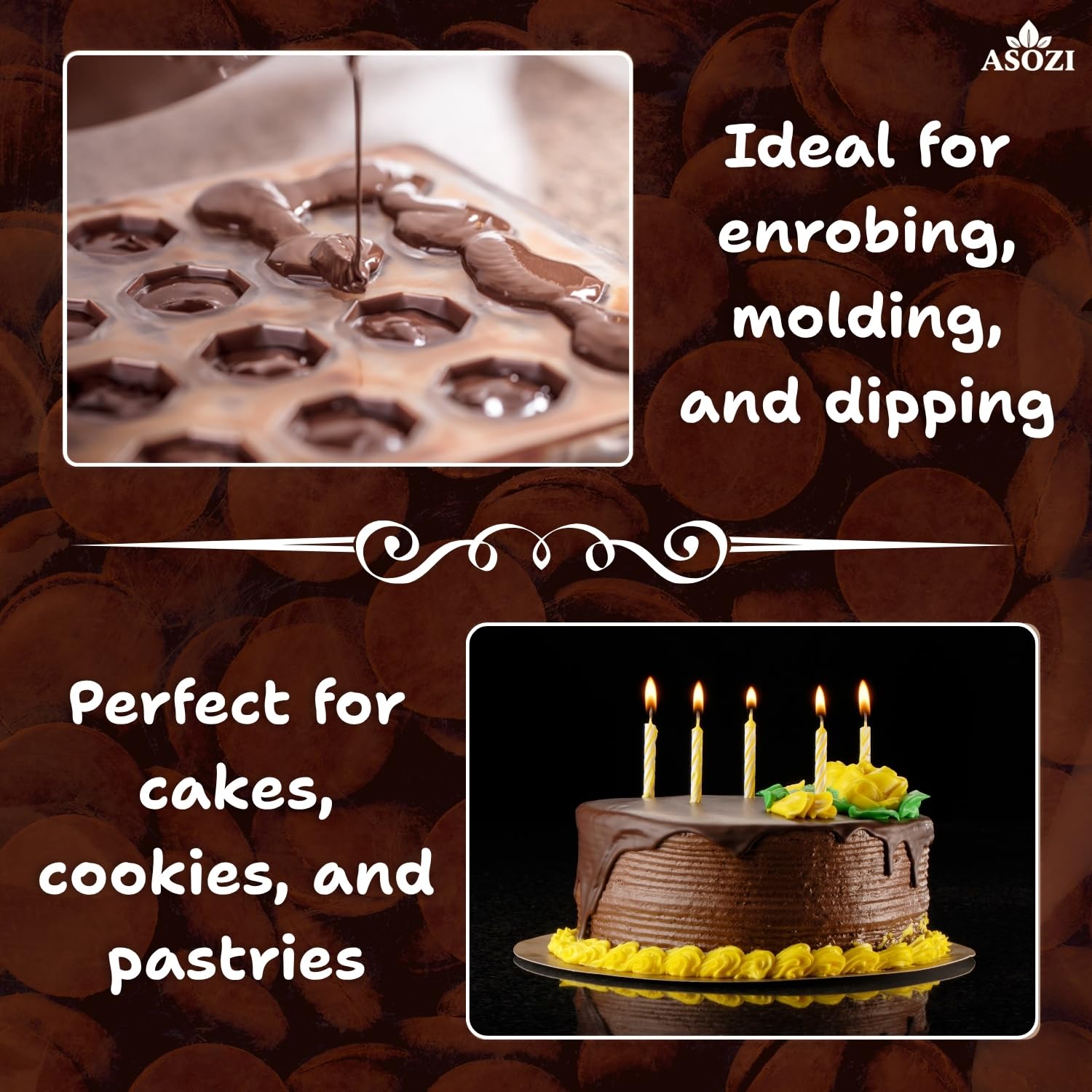 Milk Chocolate Melting Wafers - 5 pounds of Milk Chocolate Cocoa Lite, Perfect for Melting and Dipping, and Dubai Chocolate Bar, Premium Quality Chocolate Wafers for All Your Baking Needs - 80oz