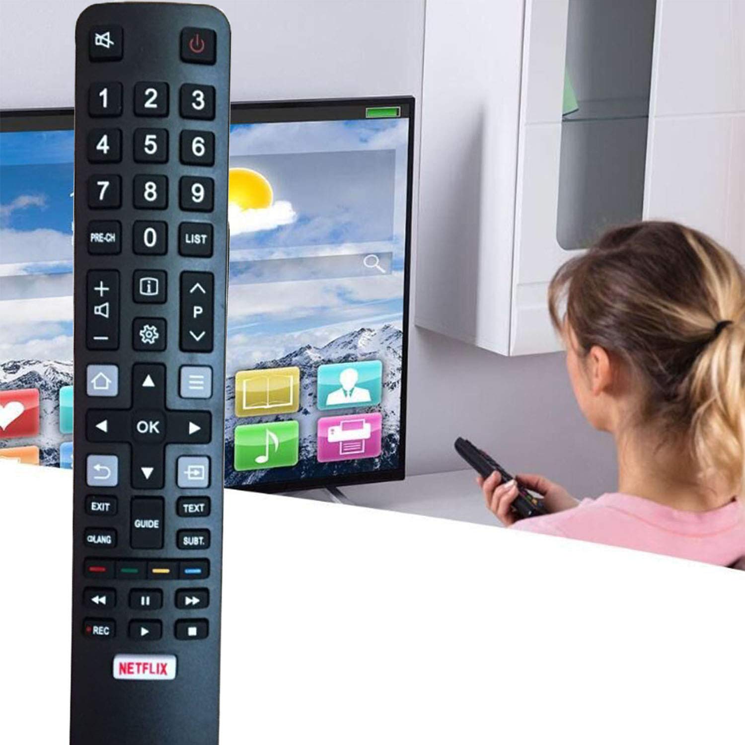 GOUYESHO Telecomando sostitutivo TCL RC802N per Smart TV LED LCD TCL Thomson 4K UHD Adatto per 55EP660 55EP680 60EP660 65DC760 U49P6046 U49S7096 65DC766 65EP640 65EP660