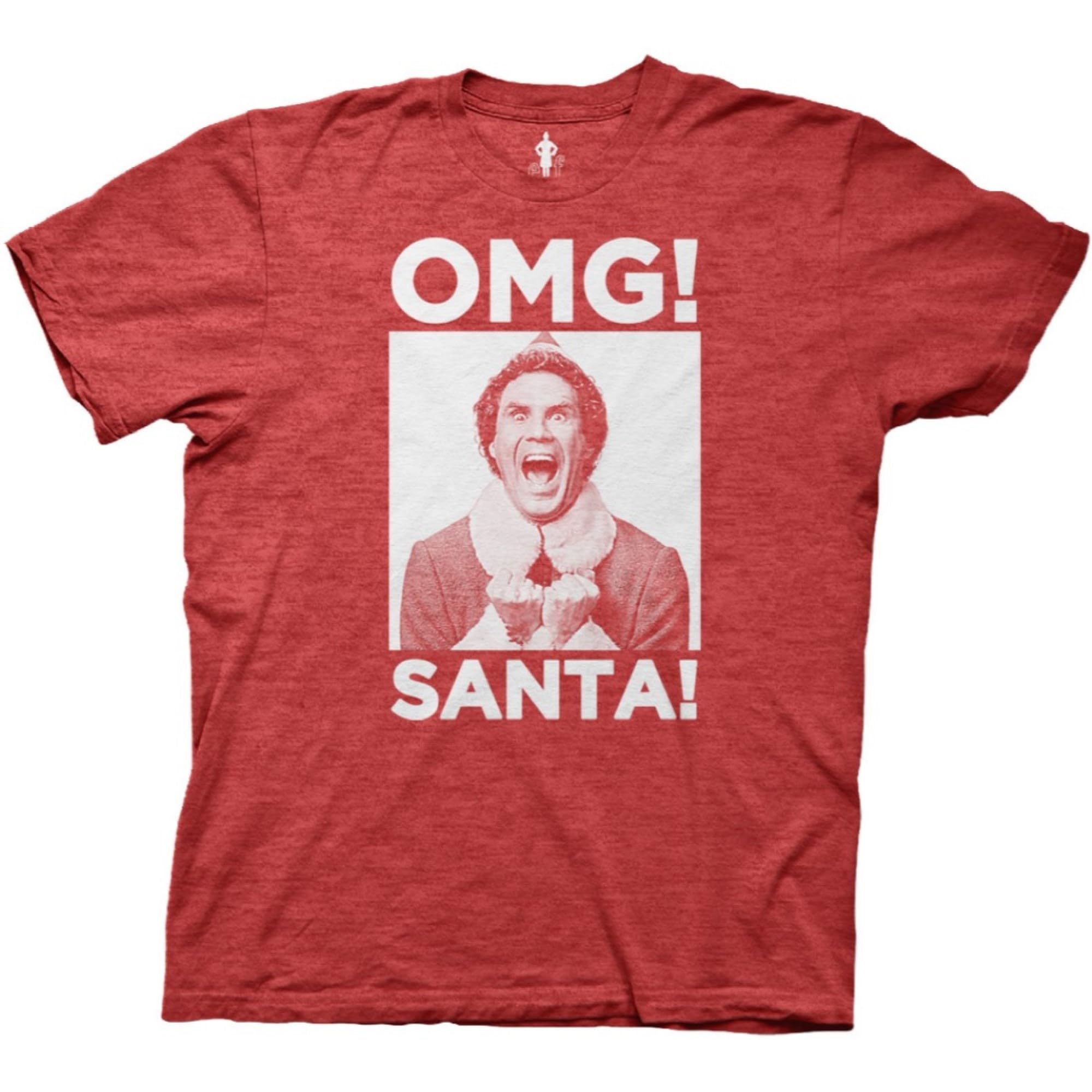 Ripple Junction Elf Movie Men’s T-Shirt Christmas Buddy The Elf OMG Santa Photo Funny Holiday Shirt Officially Licensed