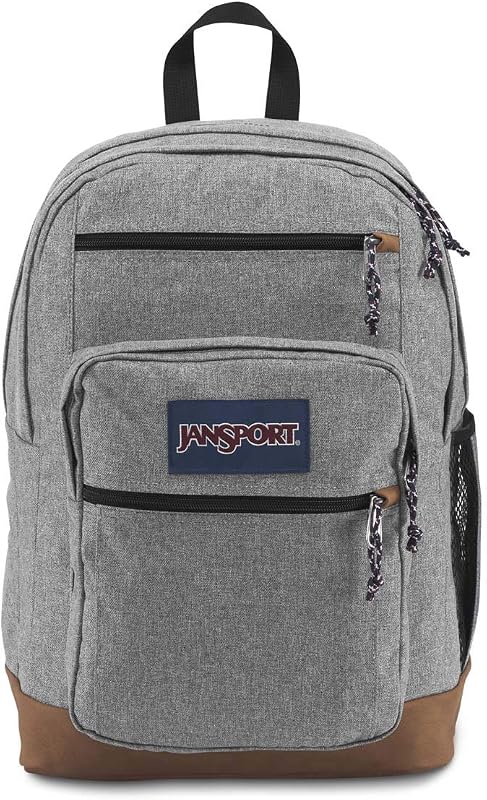 JanSport Cool Mochila con funda para portátil de 15 pulgadas - Mochila grande para computadora con 2 compartimentos, correas ergonómicas, gris Letterman