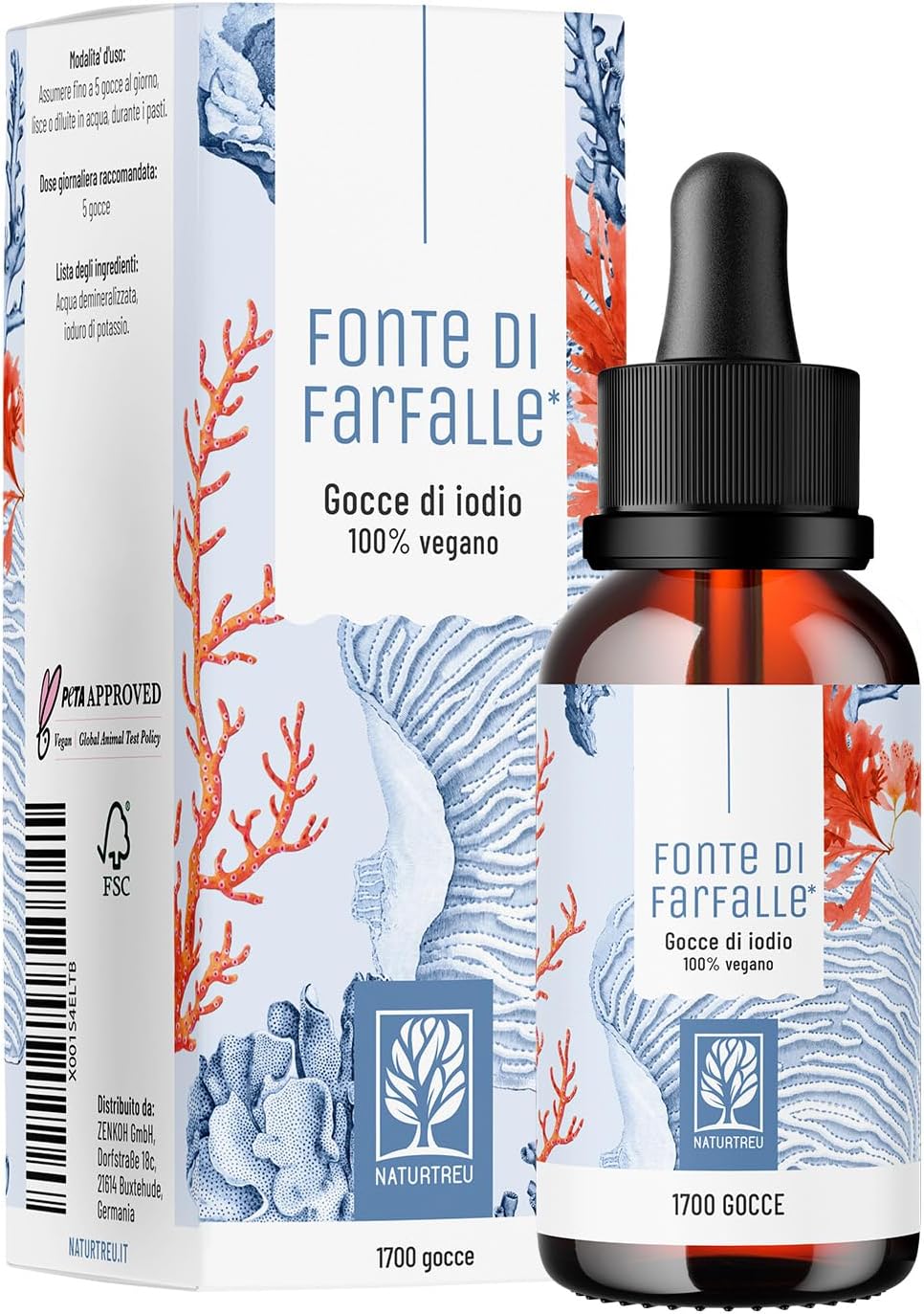 1700 Gocce di iodio altamente dosate 150 µg 50ml senza alcool e