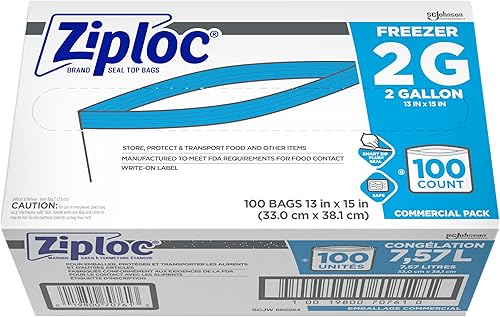 Miniatura 10 de SC Johnson Professional Bolsas para congelador para organización y almacenamiento de alimentos doble cremallera 2 galones 100 unidades