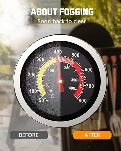 Miniatura 5 de Medidor de temperatura para parrilla, 2.36 pulgadas, termómetro de parrilla para varios tipos de parrillas, duradero y resistente a altas