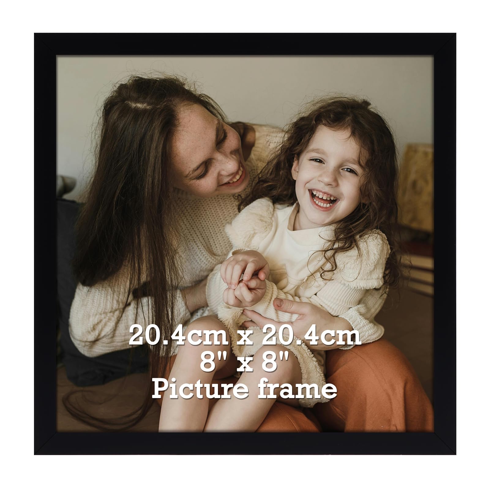 Vasemouh 8x8 Photo Frame Black, Single 8 x 8 Square Picture Frame Horizontal or Vertical Wall Mounting and Tabletop Display for Home, Office, Gallery โ image 1