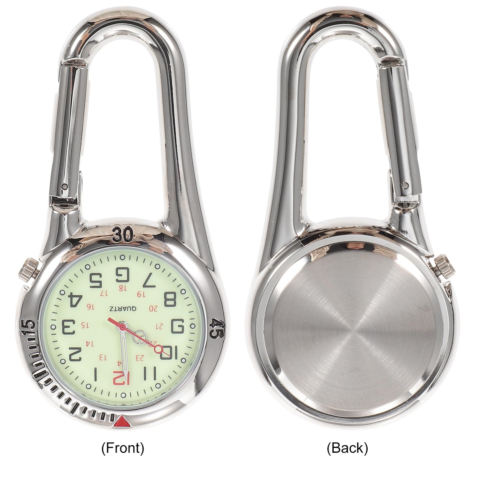 ULTECHNOVO Orologio a Clip Con Quadrante Fosforescente E Moschettone Per Zaino Cintura Orologio Da Taschino Unisex Leggero Per Escursionismo Alpinismo Infermieri Movimento Preciso