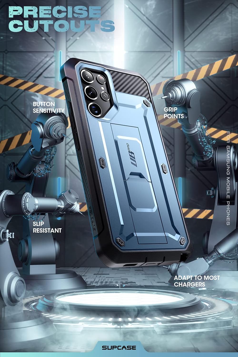 SUPCASE for Samsung Galaxy S22 Ultra Case with Stand (Unicorn Beetle Pro), [Built-in Front Frame & Belt-Clip] [Military-Grade Protection] Full-Body Rugged Phone Case for Galaxy S22 Ultra, Tilt - Image 6