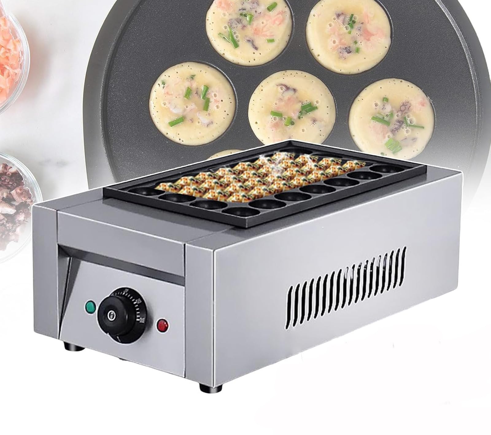 YXZQLOZ Electric Takoyaki Maker Commercial-grade Takoyaki grill for restaurants, food courts, and bakeries (28-hole, 2kW)