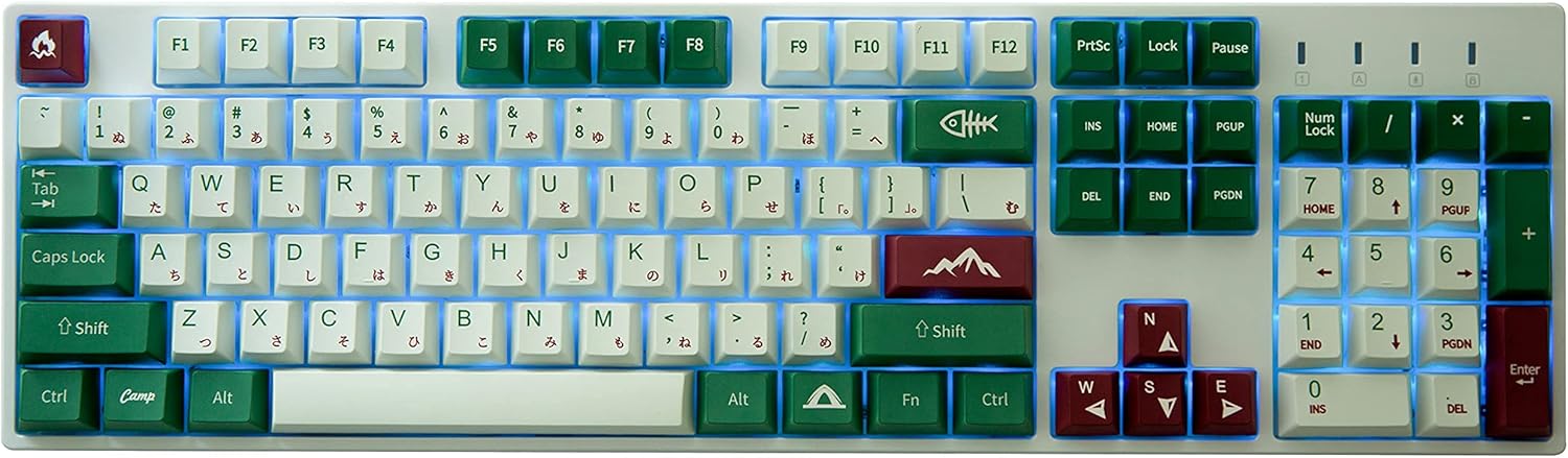Buy Puku Pbt Keycaps 123 Keys Cherry Profile Dye Sub Keycaps For Gh60 Gk61 Gk64 87 96 104 108 Cherry Mx Switch Mechanical Keyboard Camouflage Camping Only Keycaps Online In Italy B08ry496kx