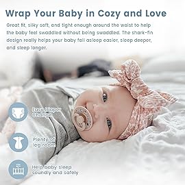 ZIGJOY Shark-Fin Transitional Swaddle for Newborn - 0.5 Tog Rayon Made from Bamboo Transition Swaddle Sleep Sack 3-6 Months Baby Arms Up Swaddle Blanket with 2-Way Zipper, Hemp Grey