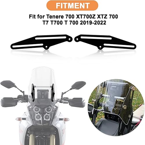 Miniatura 4 de psler - Soporte de parabrisas para motocicleta Tenere 700 XT700Z XTZ 700 T7 T700 T 700 T 700 2019-2024, negro, 3.937 in, ajuste de altura de 4