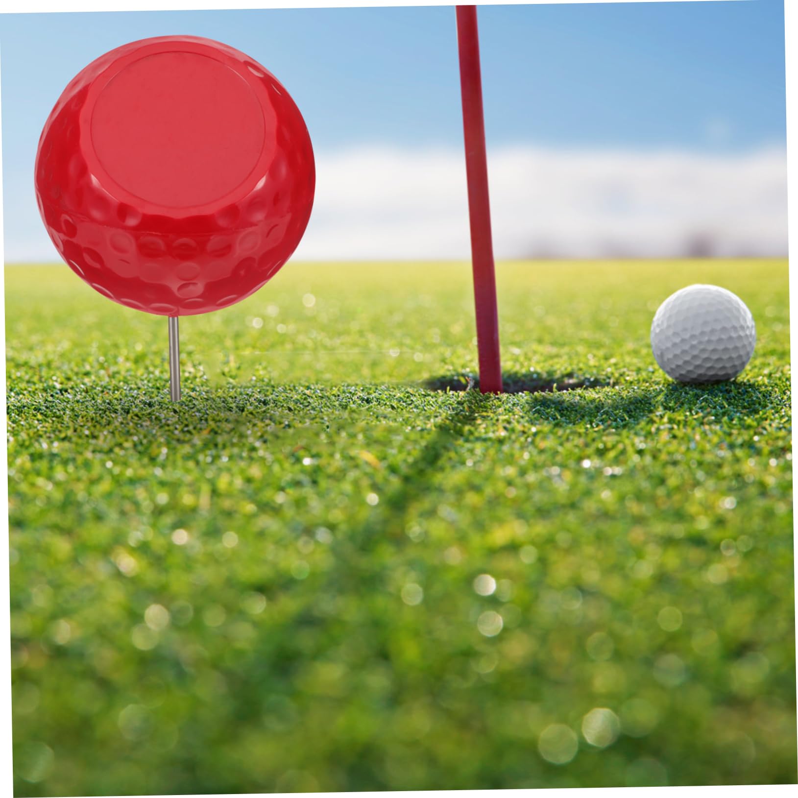 Roter Golf Tee Markierer aus Abs und Metall für Golfabschlag | Bodeneinlage, Golfmarkierungszubehör mit Feiner Verarbeitung, Leicht und Formstabil