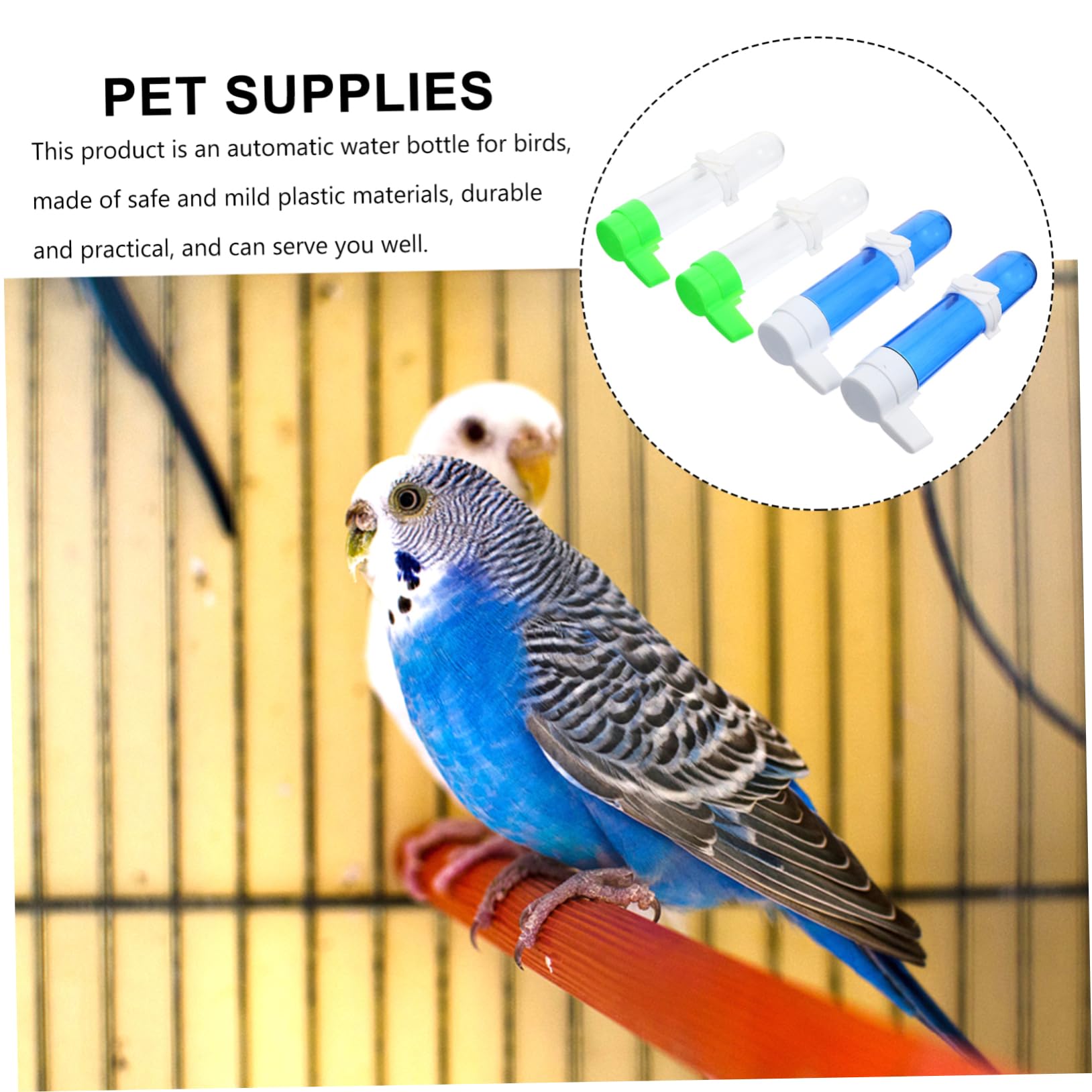 POPETPOP 12piezas Botella De Agua Automática para Pájaros Bebedero De Plástico para Periquitos y Canarios Instalación y Accesorios para Transparente