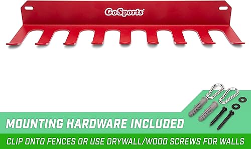 Miniatura 4 de GoSports Carrito para bates de béisbol y sóftbol  Se engancha a la valla o se monta en la pared  Capacidad para bates de 8 jugadores