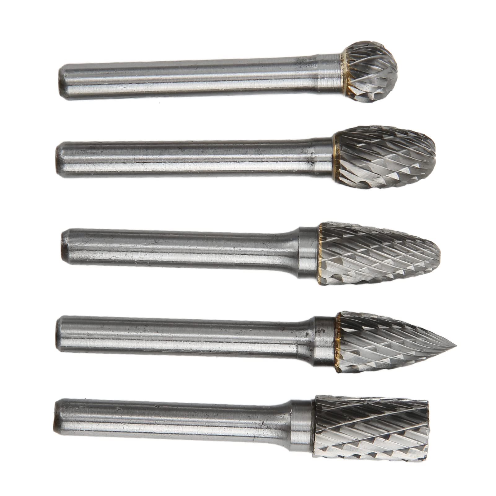 Juego de 5 Fresas Doble Corte de Carburo de Tungsteno 6x10 mm para Tallado Industrial en Mecánica, Aviación y Automoción (ADEFG)