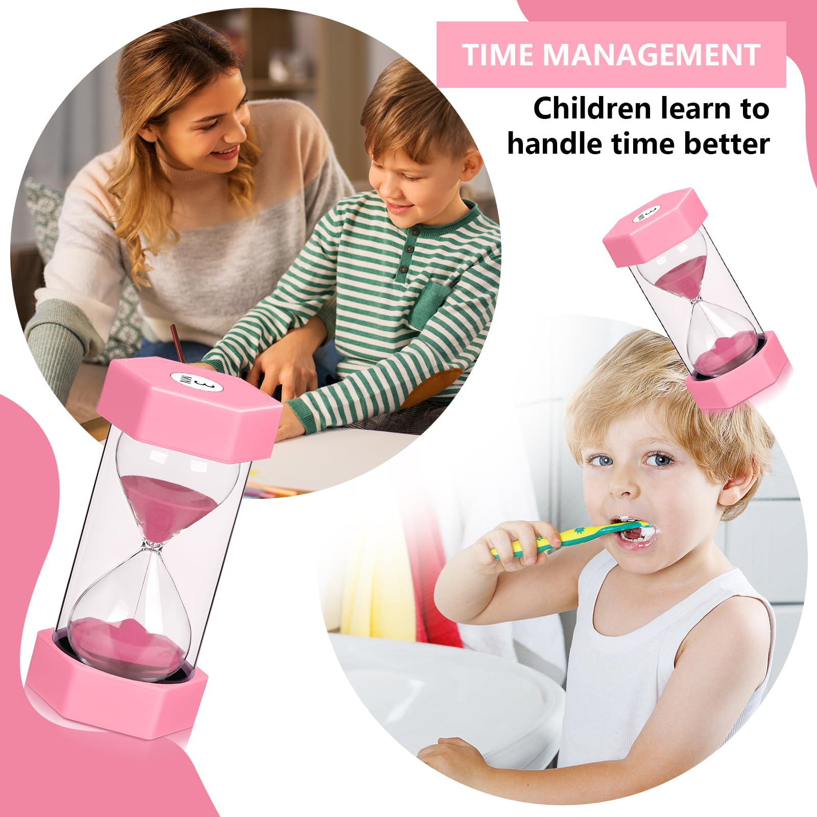 Clessidra In Legno Da 15 Minuti - Timer A Sabbia Blu Per Cucina, Bambini, Studio E Decorazione