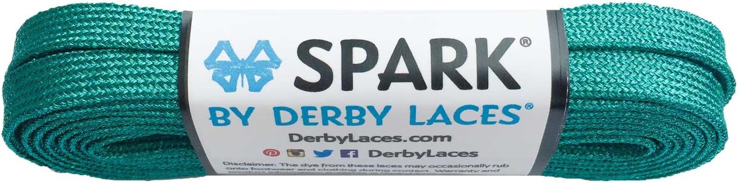 Derby Laces Teal Spark Shoelace for Shoes, Skates, Boots, Roller Derby, Hockey and Ice Skates