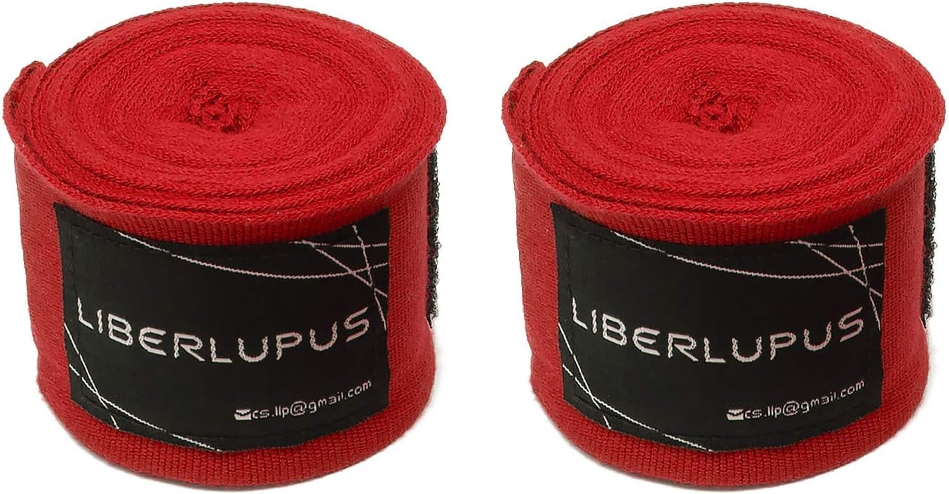 LIBERLUPUS Elastic Professional 120 Inch Hand Wraps for Men Women, Boxing Gloves Martial Arts Wraps with Hand & Wrist Support, Stretch Boxing Handwraps for Kickboxing Muay Thai MMA (Pair)