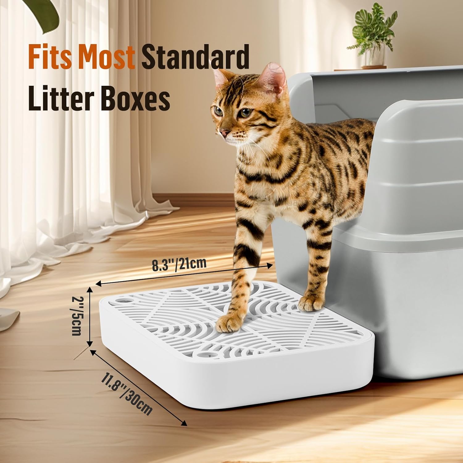 Cat Litter Box Step Non-Slip Cat Step with Filter Function,White image 2