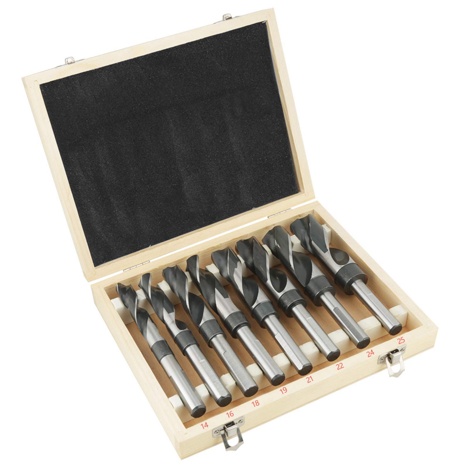 lyrlody Juego de 8 Brocas Helicoidales HSS, Tratadas Térmicamente, Industriales, Larga Duración, con Estuche de Madera