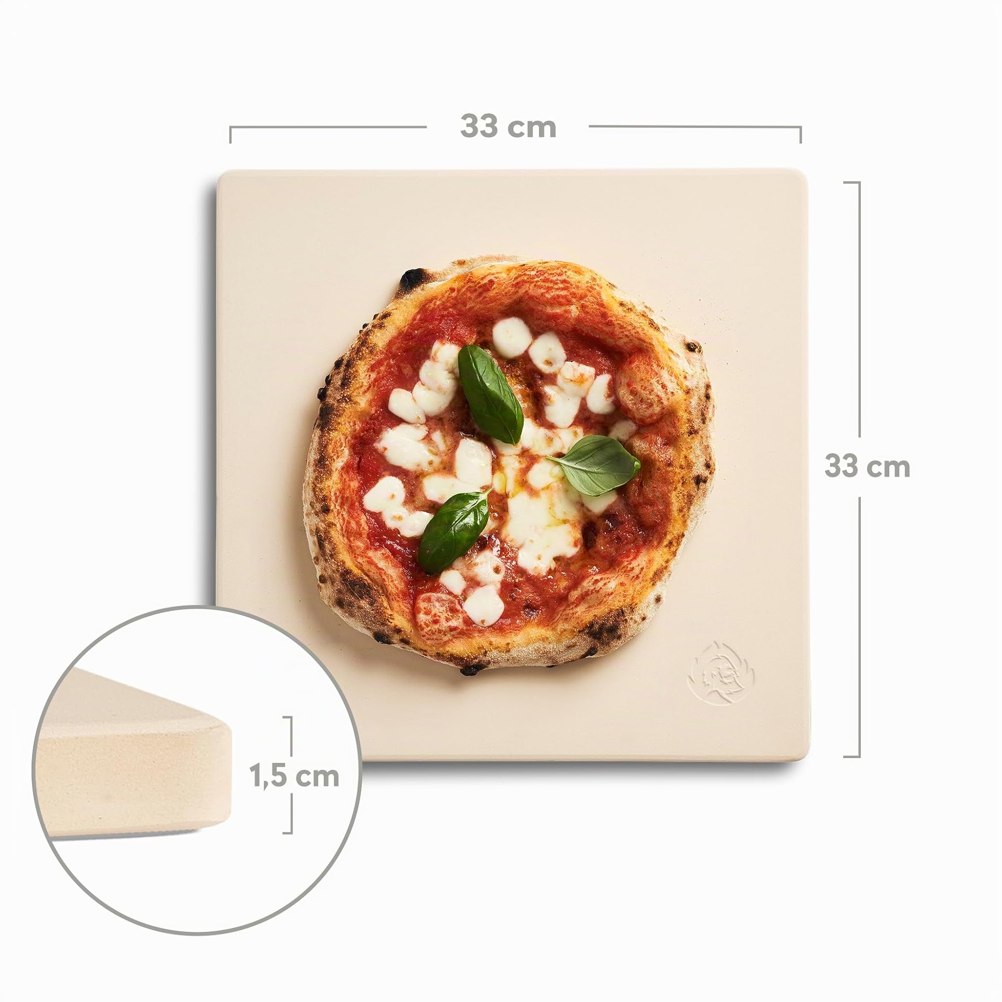 BURNHARD TONY Gas-Pizzaofen 450 °C, 450 °C, tragbarer Outdoor Ofen mit 5,9 kW (58,5 x 47,7 x 24,8 cm), inklusive Pizzastein aus Cordierit, geeignet für Terrasse, Balkon und Garten