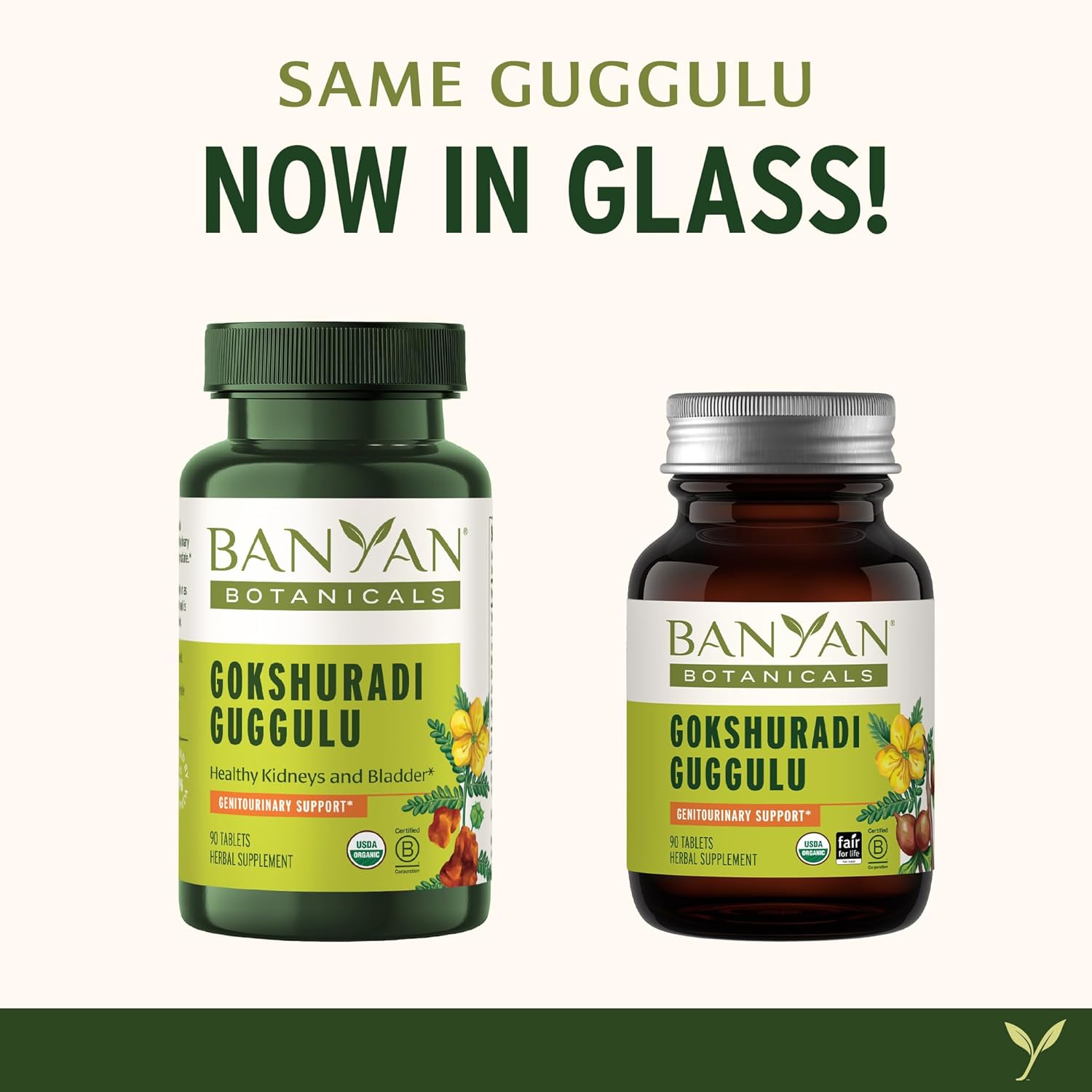 Banyan Botanicals Organic Gokshuradi Guggulu – Urinary Tract & Kidney Support Supplement – with Gokshura & Guggulu Resin for Systemic Cleansing & Vitality – 90 Tablets – USDA Organic