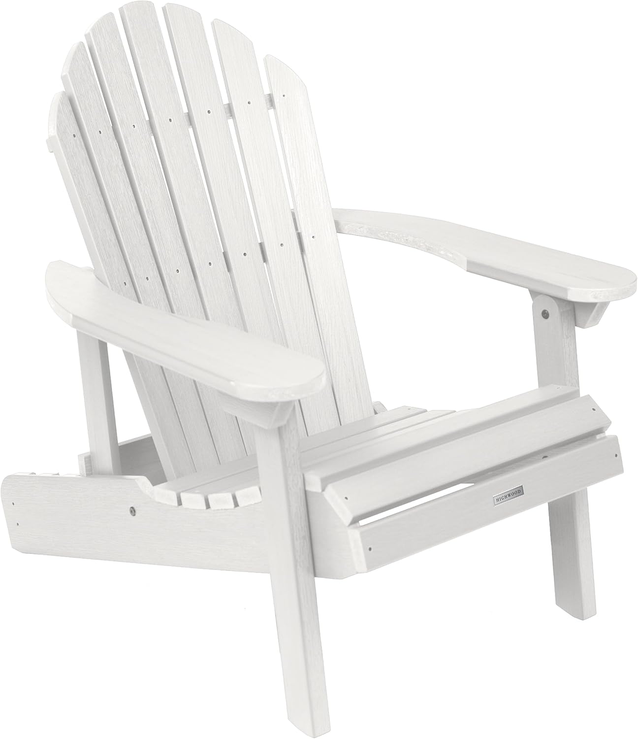 highwood Hamilton Made in the USA Folding and Reclining Adirondack Chair, Adult Size, White