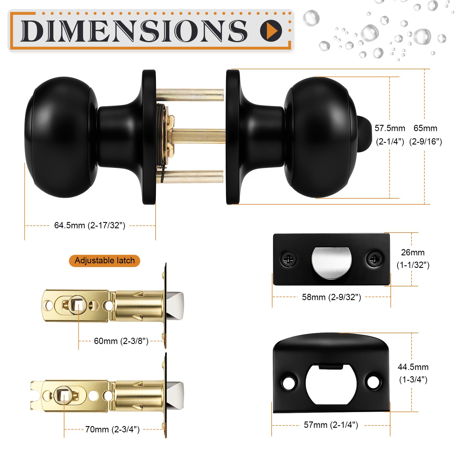 Probrico Black Door Knobs - 10 Pack -8
