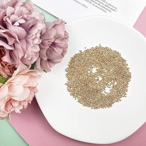 Miniatura 4 de 4800 cuentas espaciadoras de metal de 0.079 pulgadas chapadas metálicas, cuentas redondas pequeñas y suaves, espaciadores de cuentas de metal para