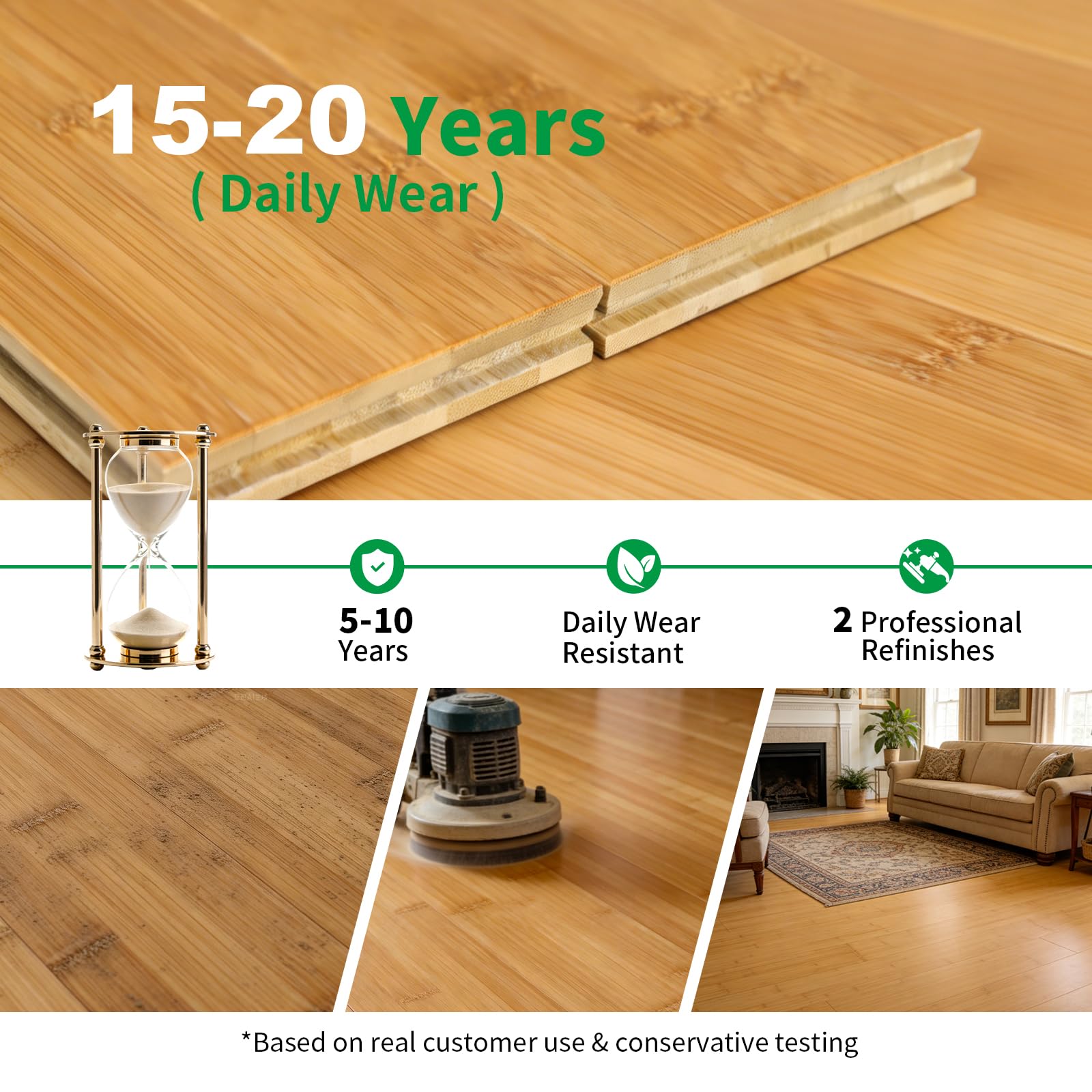 Bambusboden Klickdielen 960x96x15 mm honighell 1,84 m²/Paket
