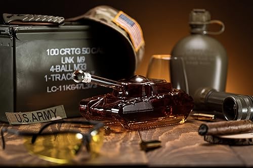 Miniatura 9 de Decantador de whisky Army Tank de The Wine Savant  Regalos del ejército para hombres  Regalo de tanque  Decantador de bourbon y escocés, regalos