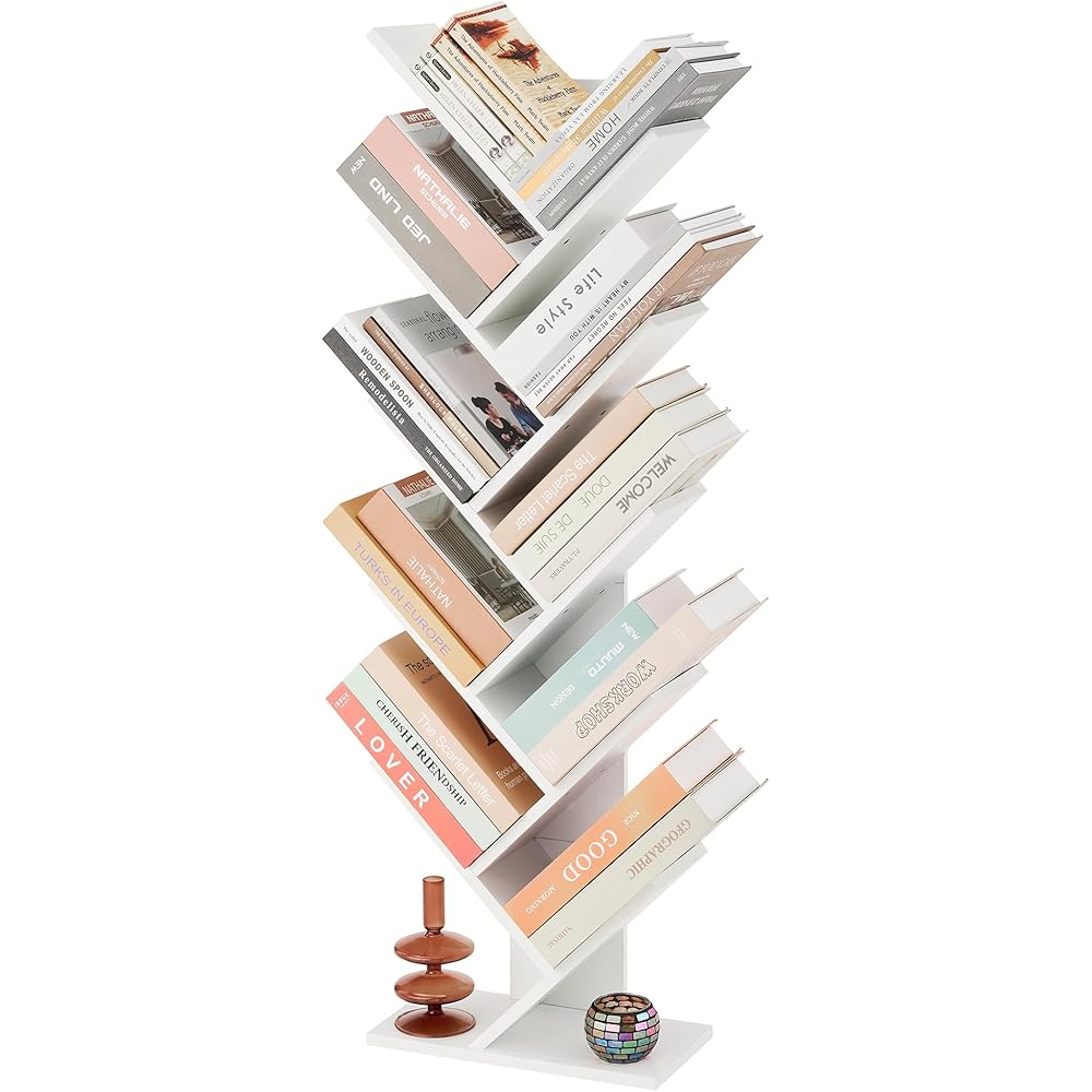 10/mo Finance Hoctieon 10 Tier Tree Bookshelf, 10 Shelf Bookcase