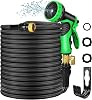 Expandable Garden Hose 100FT with 9 Function Nozzle,4-Layer Latex Core Flexible Leakproof Water Hose with Solid 34 Brass Fittings,Never Kink Tangle-Free Extra Strength 3750D Durable Hose
