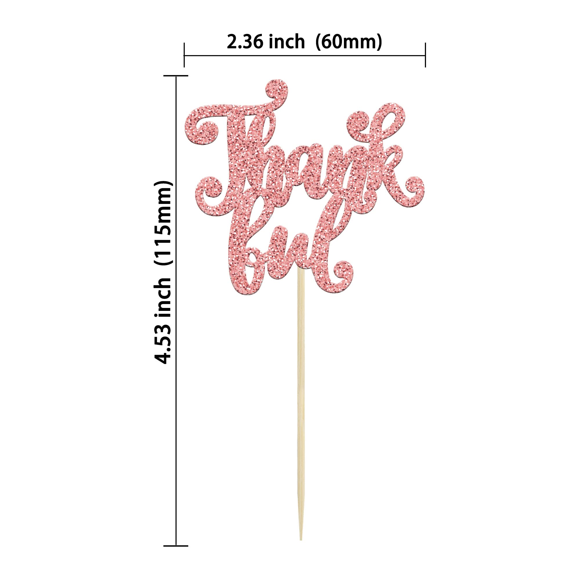 Gyufise 24Pcs Thankful Cupcake Toppers Glitter Thanksgiving Cupcake Picks Give Thanks Thank You Cake Decorations for Happy Thanksgiving Day Theme Birthday Wedding Anniversary Party Supplies Rose Gold