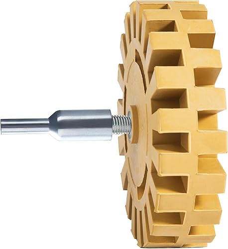 Miniatura 10 de Paquete de 2 unidades de goma para quitar calcomanías, rueda de goma para taladro, elimina rayas de automóvil, cintas de vinilo y gráficos, kit de