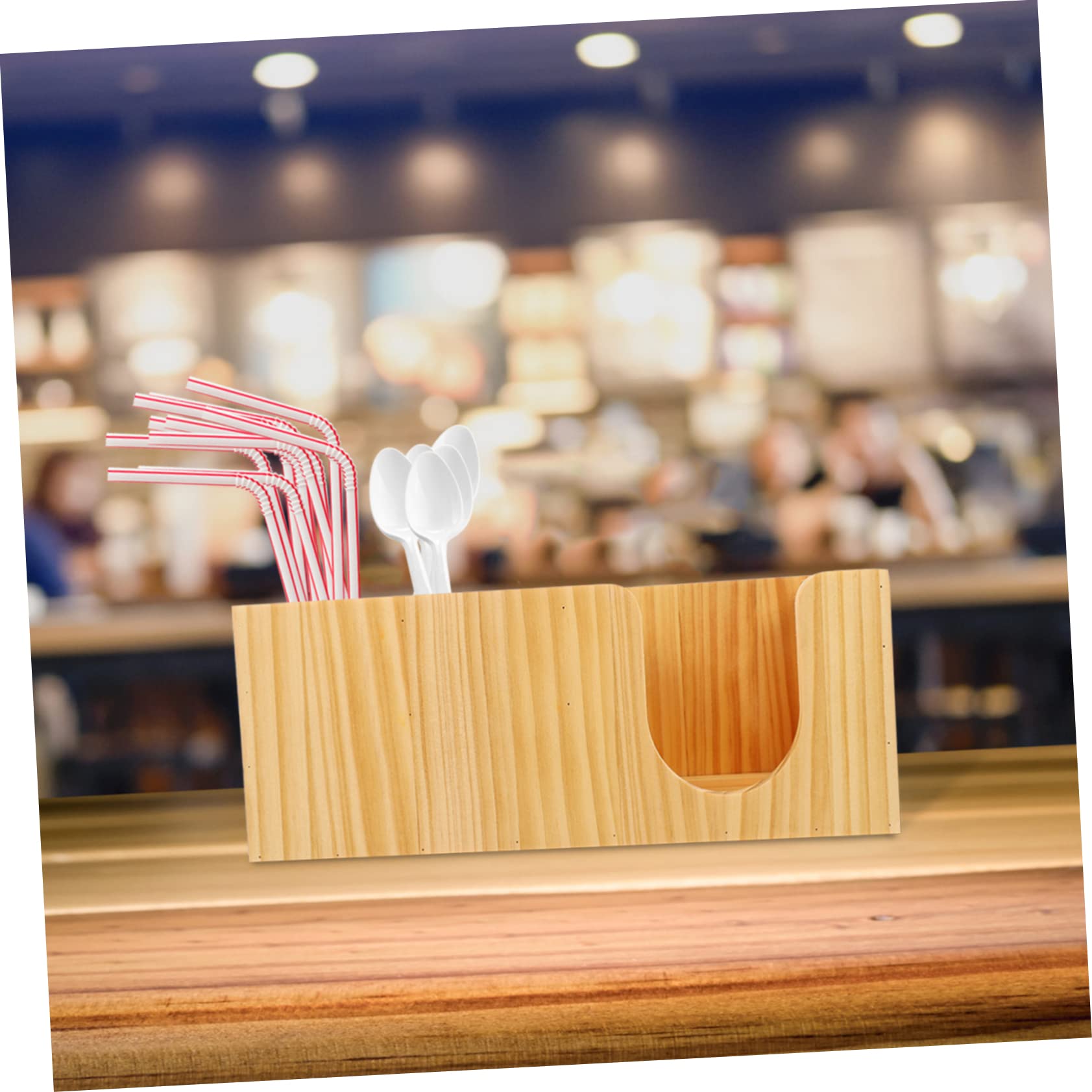 Cabilock Organizer Aufbewahrungsbox Kaffeebar mit Fächern zur Aufbewahrung von Kaffeezubehör und Tee Einfacher Stil Beige für Kaffeestation Am Tresen