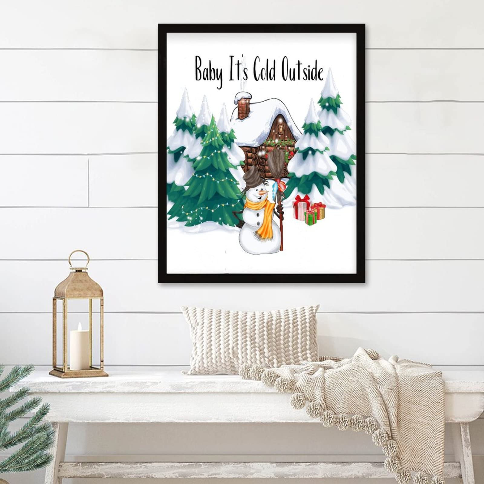 Panneau bois Baby It's Cold Outside pour une déco de Noël chaleureuse au bureau