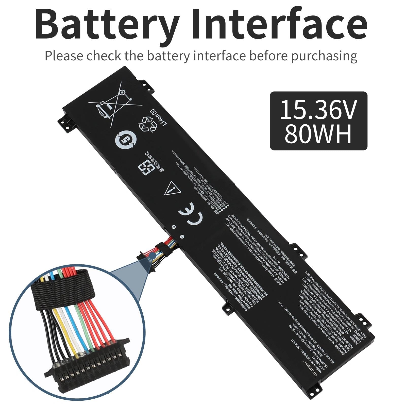 L20C4PC1 L20M4PC1 bateria do laptopa Lenovo Legion 5 Pro-16ACH6 5-15ITH6H 82JH 7-16ITHg6 5-17ITH6H 82JM L20C4PC2 L20M4PC0 L20M4PC2 15.3 6V 5215550 mAh/80 Wh