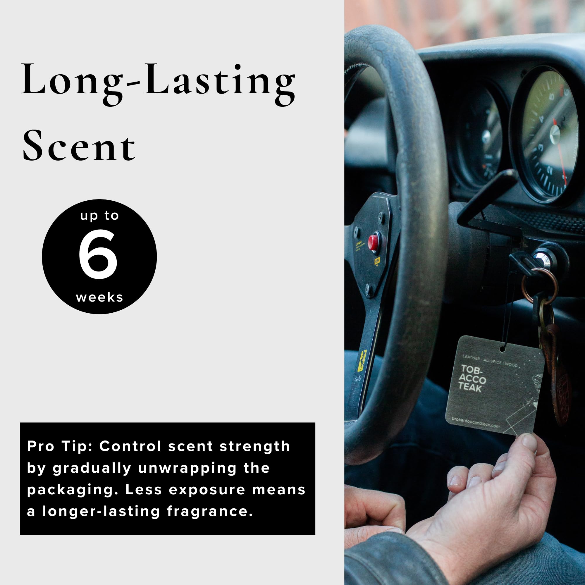 Geotanical - Ambientadores para coche, paquete variado de 6 (3 Black Coral Tide, 3 Tabaco Teca)