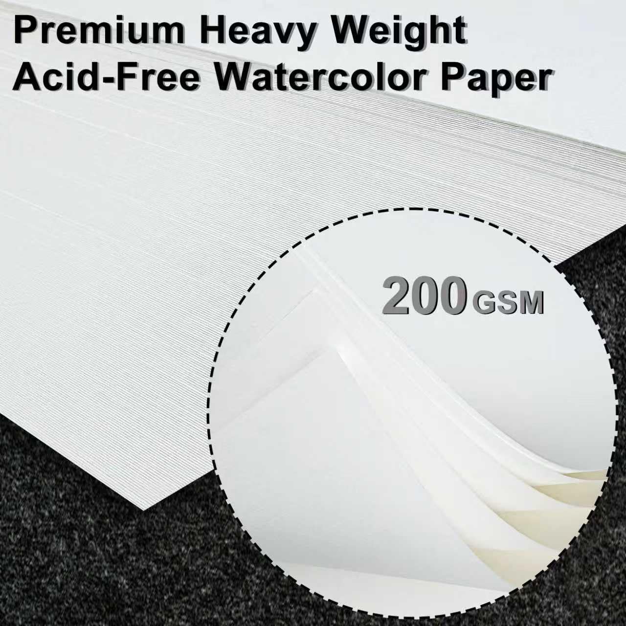 DagouColor Akwarela Papier, 9" x 12", 200GSM, 250 Pcs Papier Akwarelowy, Artysta Malarstwo Dorosłych, Chłopców, Dziewcząt, Studentów, Malowanie, Rysowanie, Mieszane Media