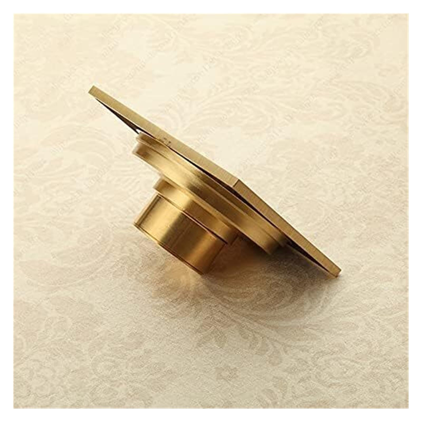 Desagüe de Piso Desagüe de Piso, Protectores de Drenaje, Llegada Desagüe de Ducha Cuadrado de latón Pulido for baño, Rejilla de desagüe for Piso, Cubierta Redonda, colador de Cabello