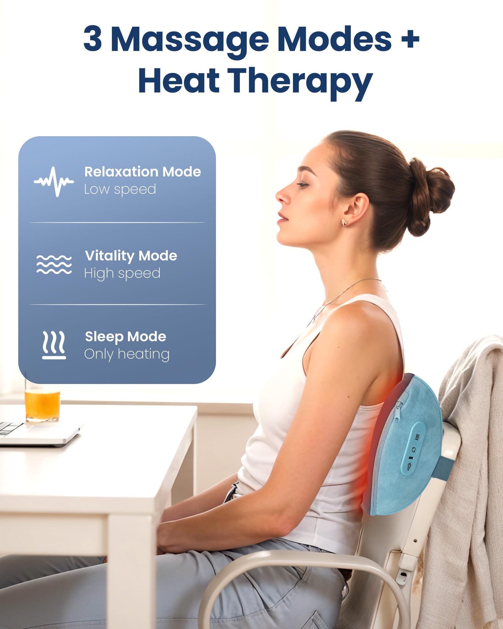 COMFIER Shiatsu Massagegerät,Massagekissen für Nacken Schulter Rücken,Rückenmassagegerät mit Rotierenden Massageköpfen mit Wärmefunktion,Geschenk für Männer, Frauen