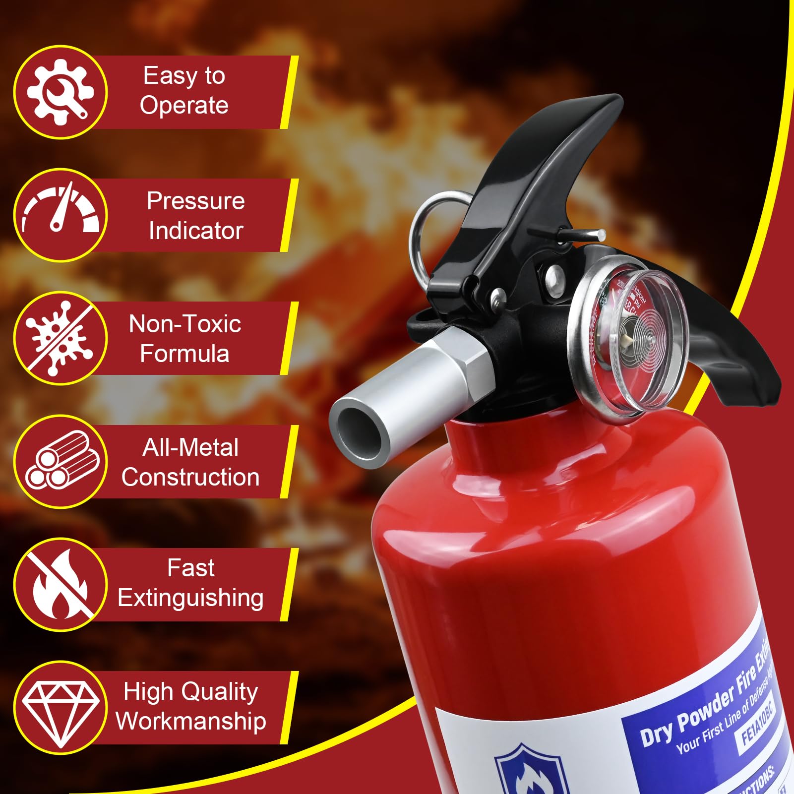ABC Fire Extinguishers - 4 Pack, 2.5 lb -2 ABC Fire Extinguishers - 4 Pack, 2.5 lb -2
