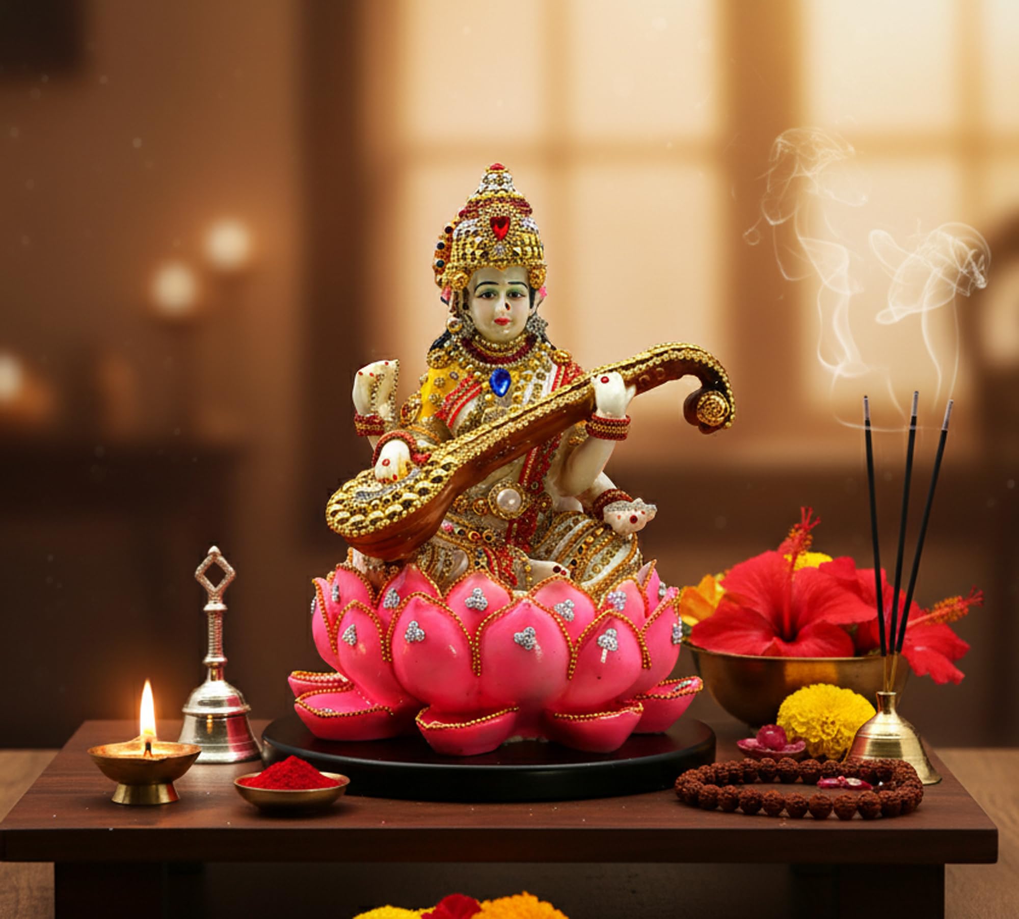 Saraswati Statue - Goddess of Knowledge Resin Idol -2
