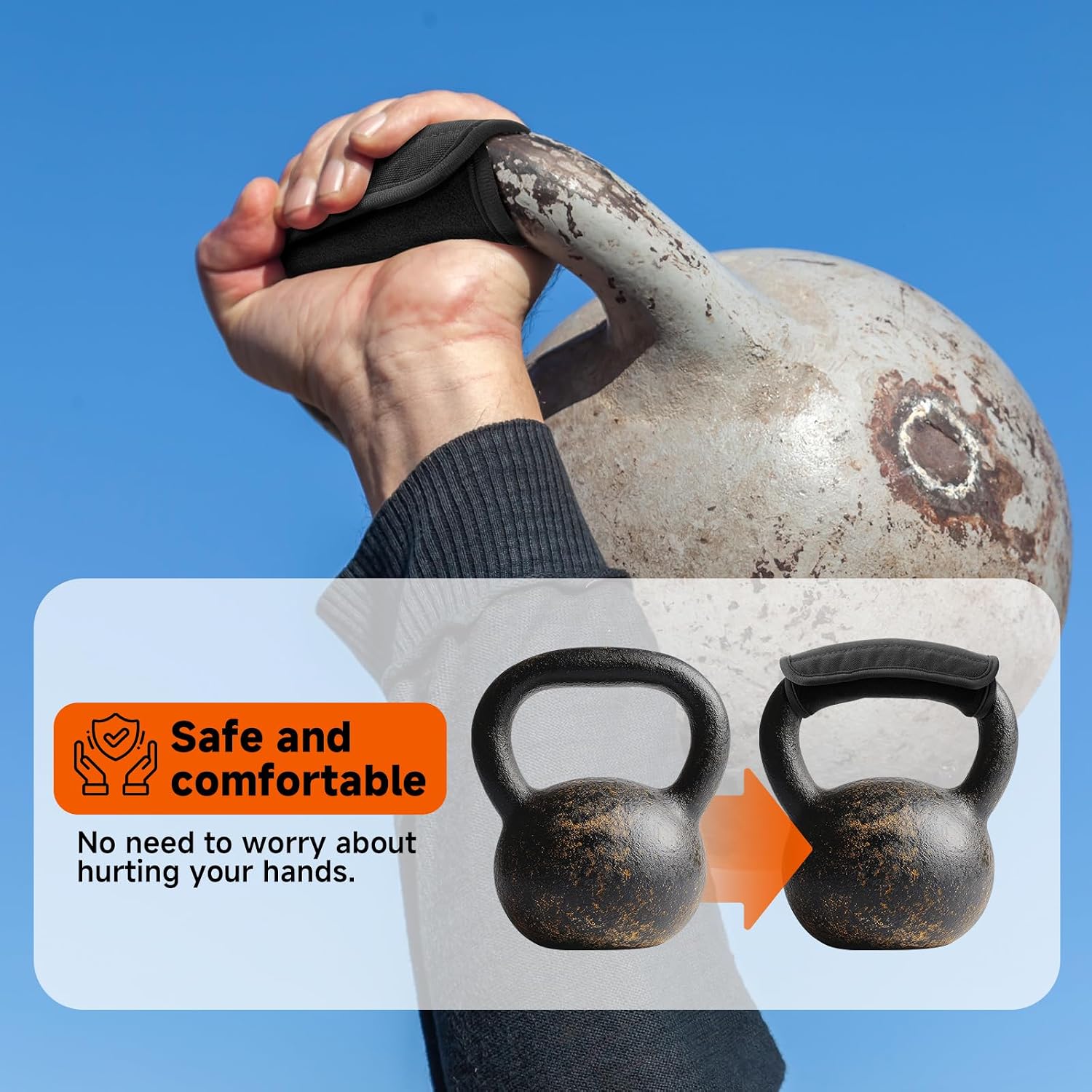 Xxerciz Kettlebell Non-Slip Handle Wrap, Soft Breathable Grip Cover for Most Kettlebells, Easy to Use, Training Accessory for Home Gym Workouts image 4