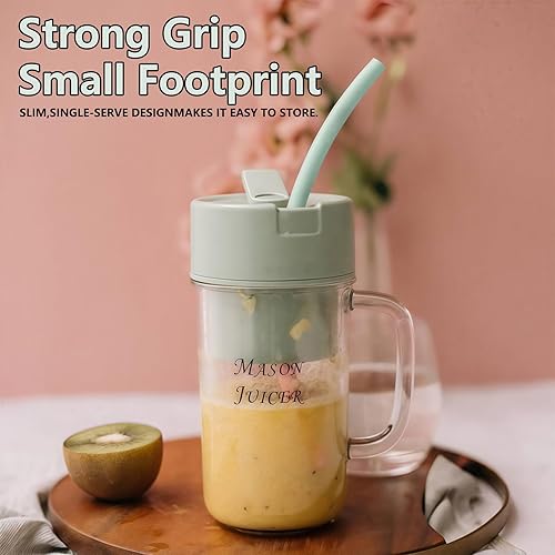 Miniatura 2 de Batidora portátil personal, diseñada para hacer batidos y batidos, equipada con cuchillas de acero inoxidable duraderas y carga USB, que ofrece un